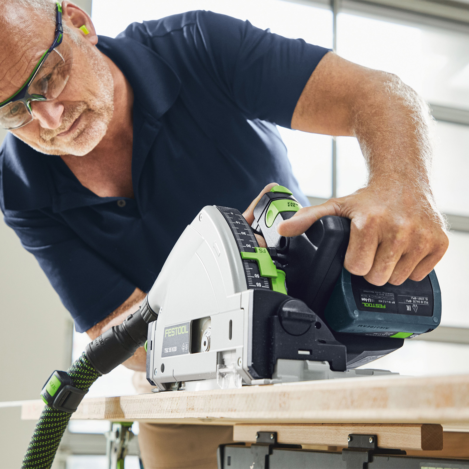 Festool Akku-Tauchsäge TSC 55 5,0 KEBI-Plus/XL / 2x 5,0 Ah + Ladegerät im Systainer - 577342