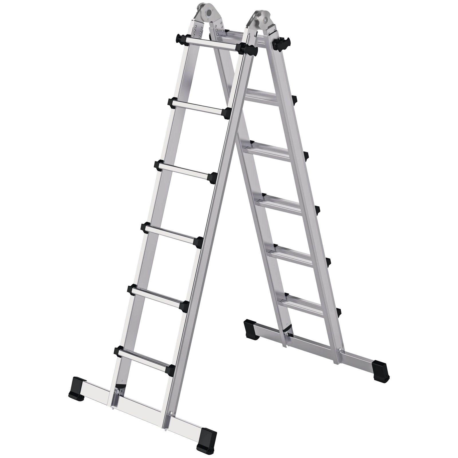 Günzburger Steigtechnik Teleskopleiter 4tlg. mit Traverse 4 x 6 Sprossen - 032124