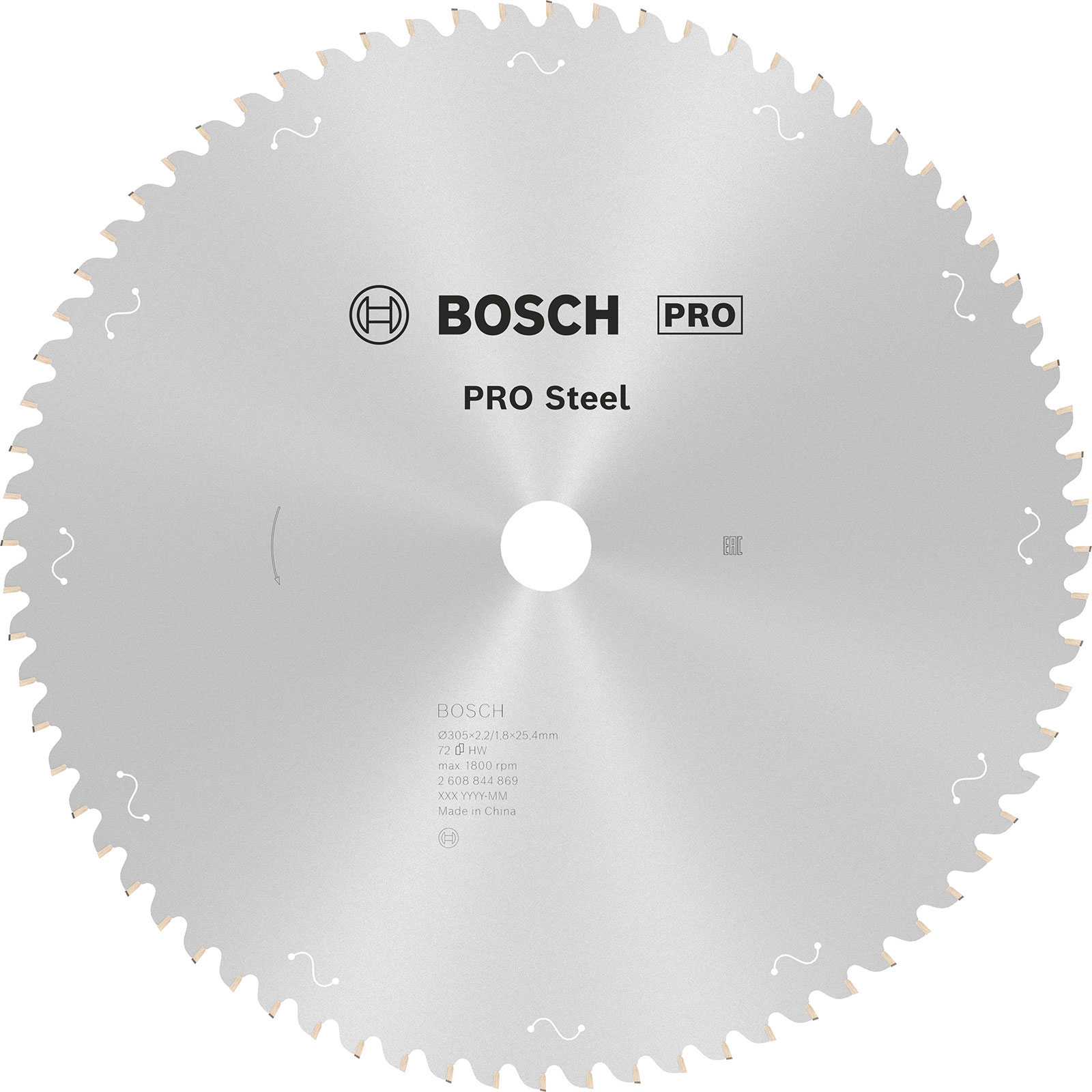 Bosch PRO Steel Sägeblatt für Kreissägen Netz- / kabelgebunden 305 x 2,2 x 25,4 mm T72 - 2608844869