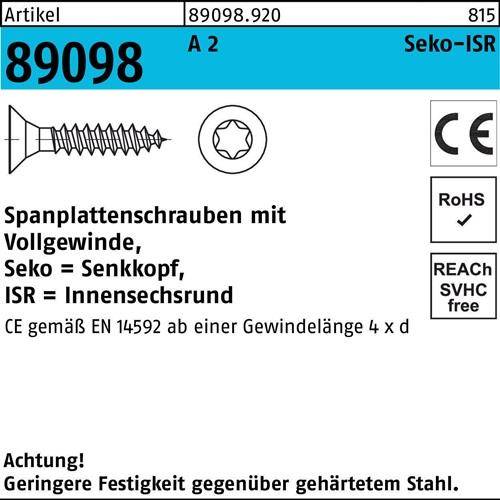 Spanplattenschraube R 89098 SEKO ISR VG 3x 30-T10 A 2 1000 Stück