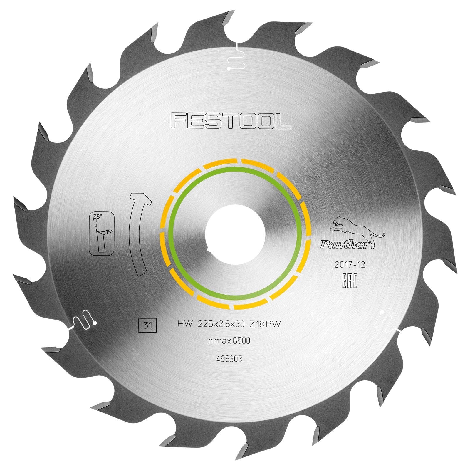 Festool Panther-Sägeblatt 225 x 2,6 x 30 PW18 - 496303