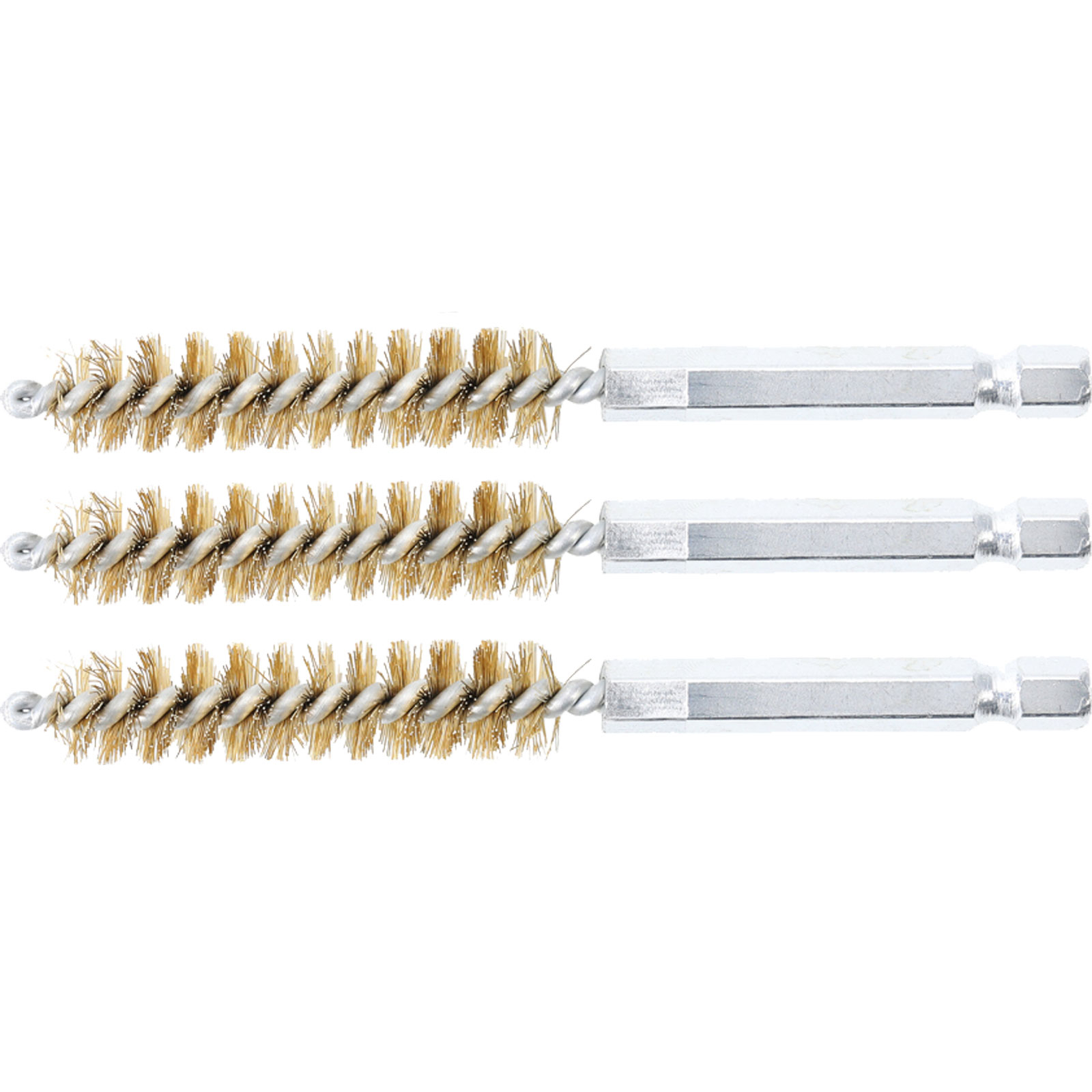 BGS Nylonbürste 11 mm Antrieb Außensechskant 6,3 mm (1/4") 3tlg. - 3078-11-N