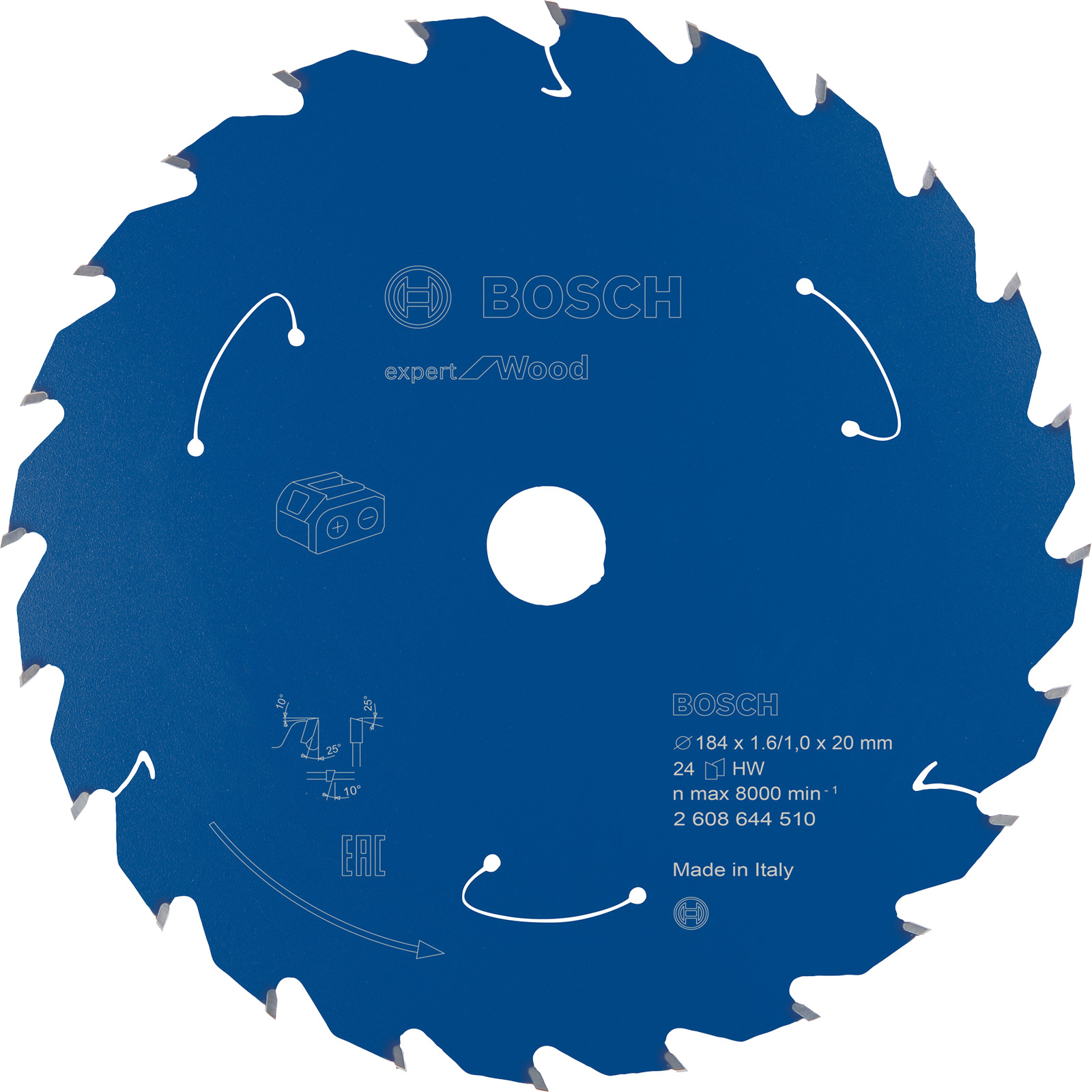 Bosch Kreissägeblatt Expert for Wood für Akku-Handkreissägen 184 x 1,6 x 20 mm 24 - 2608644510