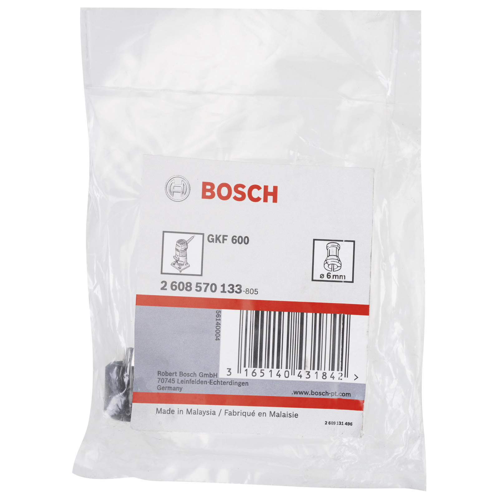 Bosch Spannzange für Bosch-Kantenfräse GKF 600 Durchmesser: 6 mm - 2608570133