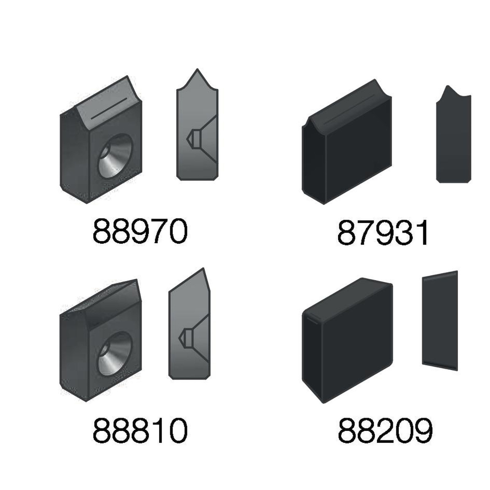 Röhm Hartmetall-Mitnehmer-Platten, Größe 9,5x3,2, Rechts- und Linkslauf - 087931