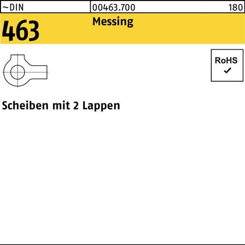 Scheibe DIN 463 m.2 Lappen 17 Messing 50 Stück
