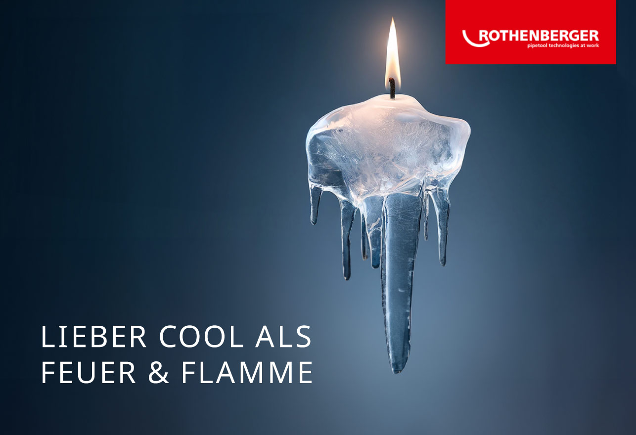 Kampagne: Lieber cool als Feuer & Flamme – Qualität mit Stil Gefrorener Schraubendreher – Kampagnenmotiv ‚Lieber cool als Feuer & Flamme