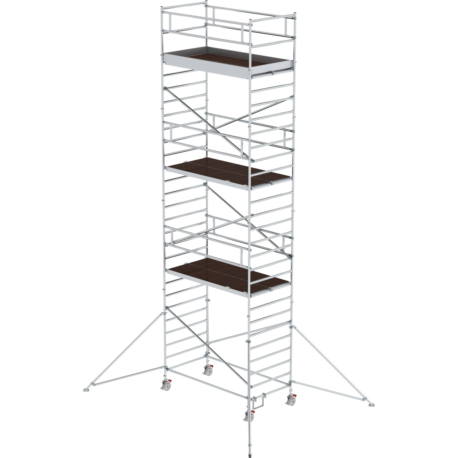 Günzburger Steigtechnik Rollgerüst 1,35 x 2,45 m mit Ausleger & Doppel-Plattform Plattformhöhe 7,35 m - 168736