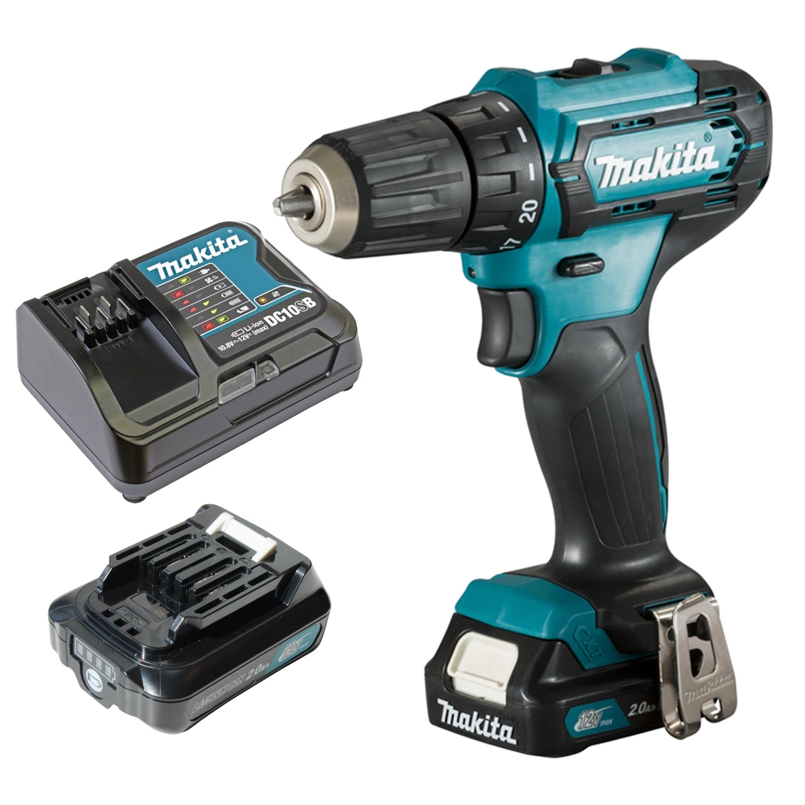 Makita DF333DSAE Akku-Bohrschrauber 12,0 V / 2x 2,0 Ah Akku + Ladegerät im Transportkoffer