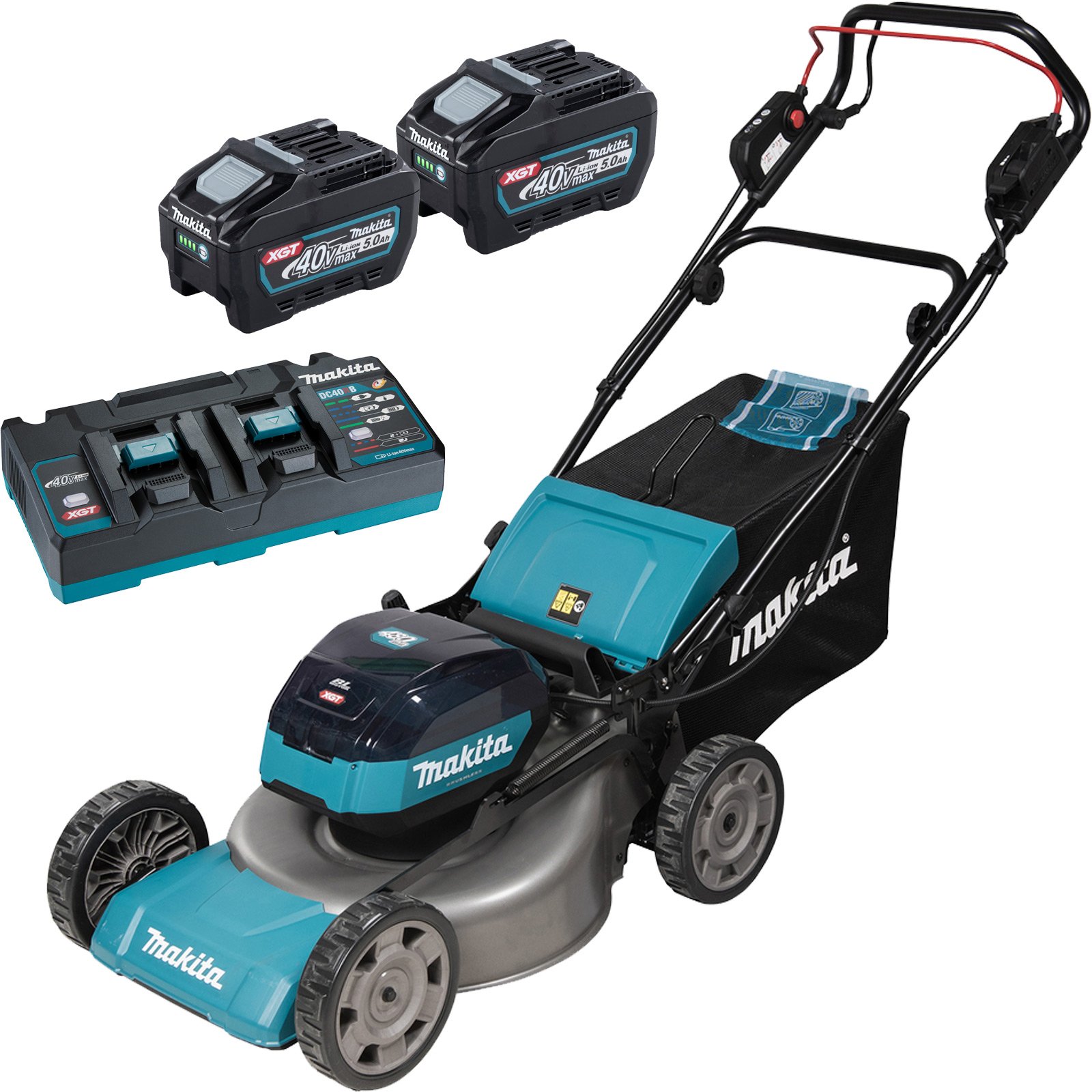 Makita LM001GT204 Akku-Rasenmäher 48 cm 40V max. / 2x 5,0 Ah Akku + Ladegerät