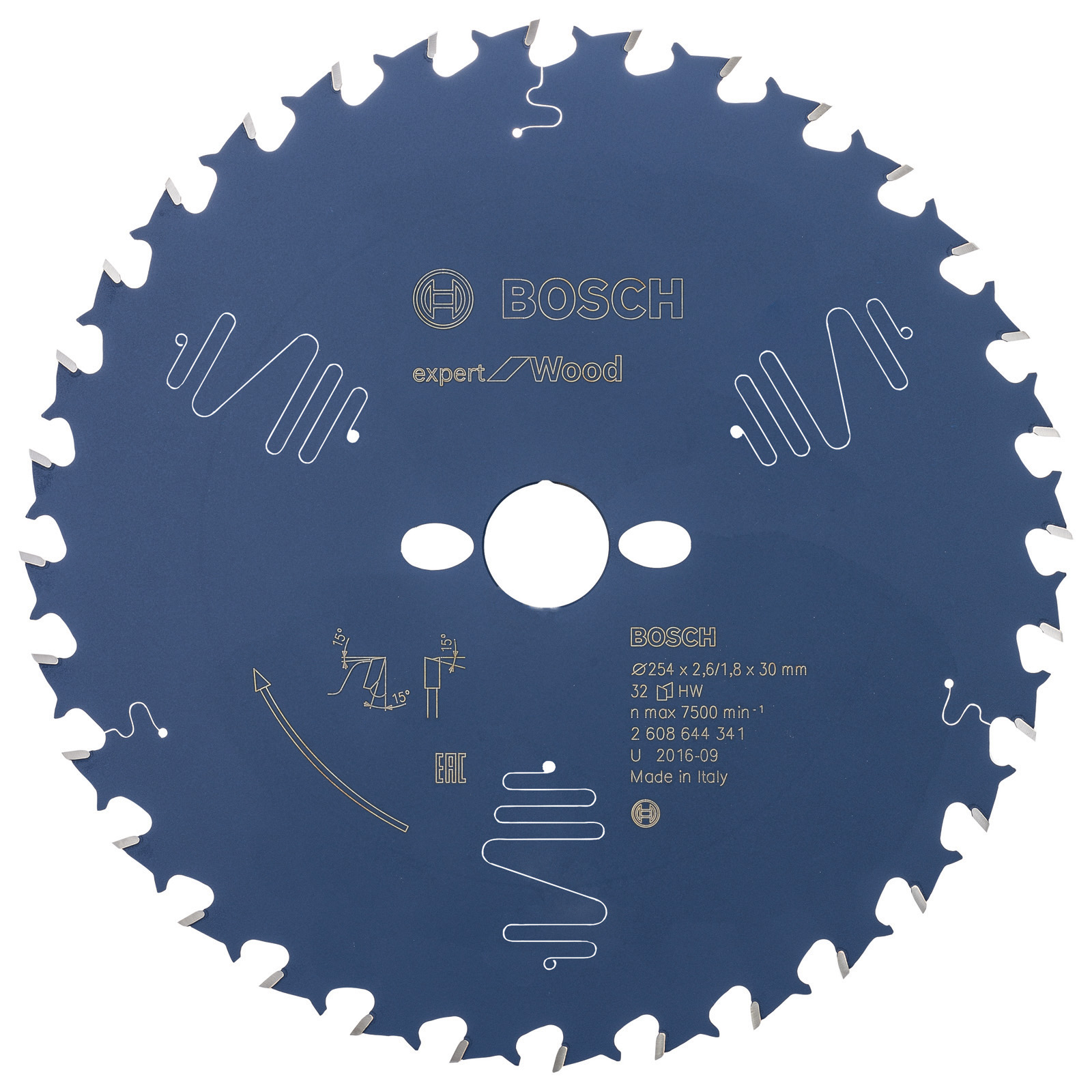 Bosch Kreissägeblatt Expert for Wood für Tischkreissägen 254 x 30 x 2,6 mm 32 - 2608644341