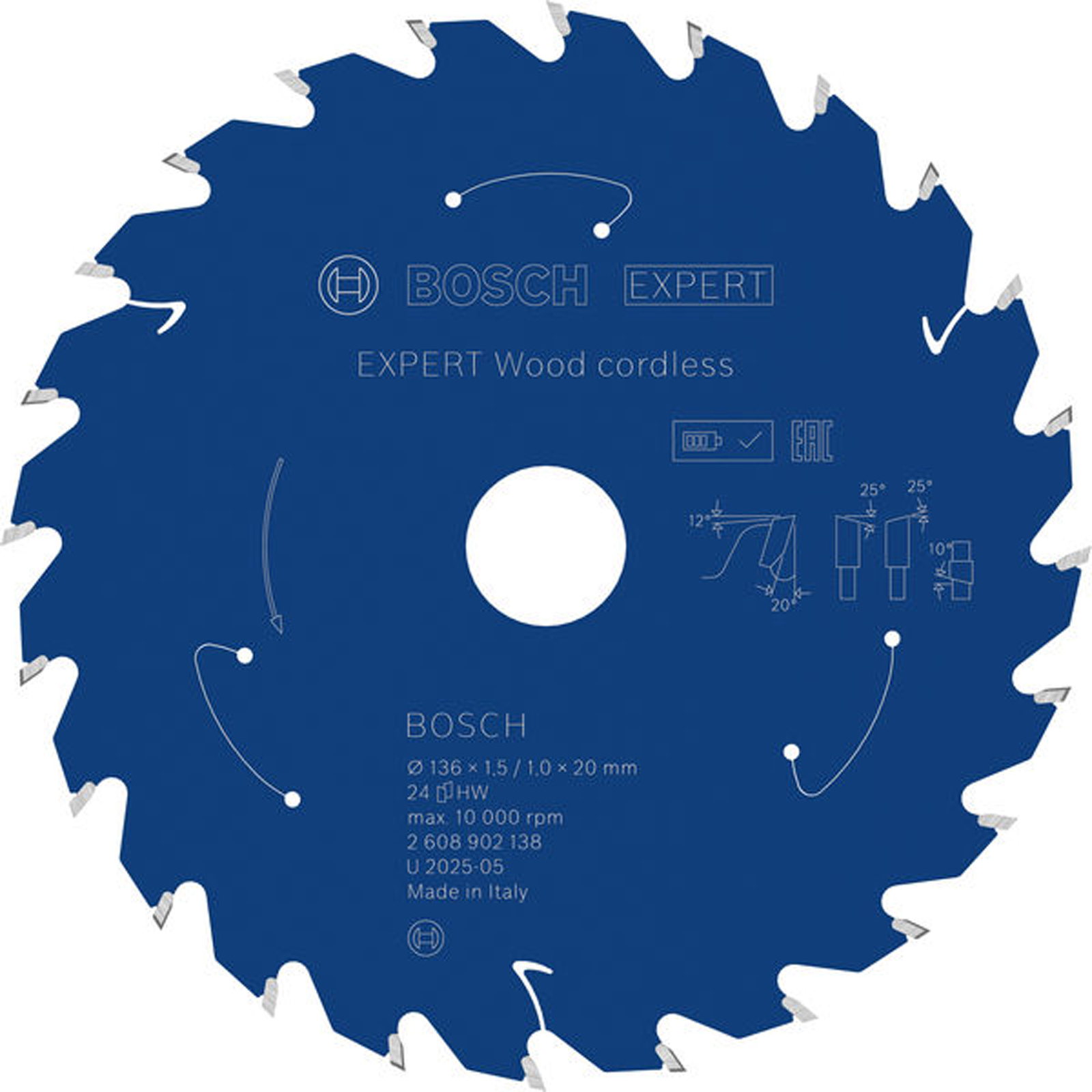 Bosch EXPERT Wood Kreissägeblatt 136x20 mm Z24 - 2608902138