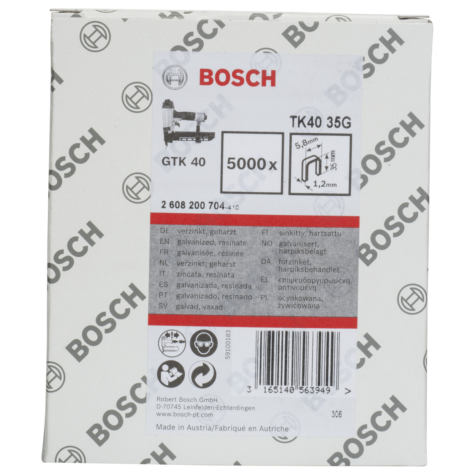 Bosch Klammer TK40 35G, 1,2 mm, 35 mm, verzinkt -2608200704