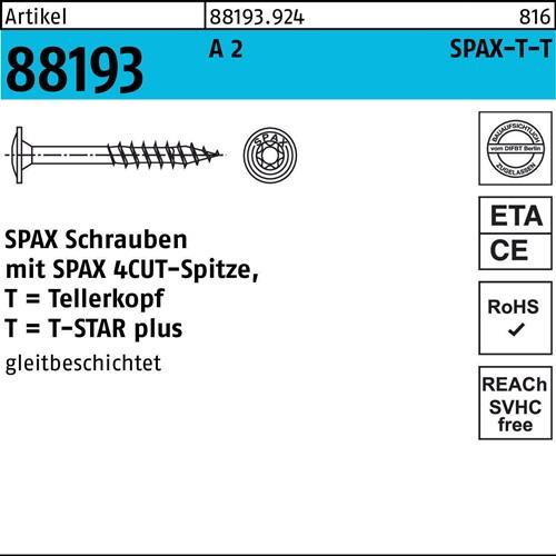 Tellerkopfschraube R 88193 Spitze/T-STAR TG 8x 140/80-T40 A 2 50 Stück SPAX
