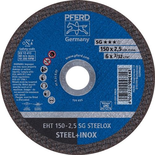 Trennscheibe SG STEELOX D150x2,5mm ger.INOX Bohr.22,23mm PFERD