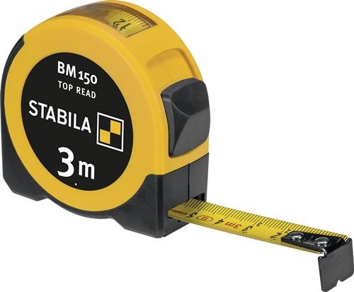 Taschenrollbandmaß BM 150 L.3m B.16mm mm/mm EGII ABS/TPE Festst.STABILA