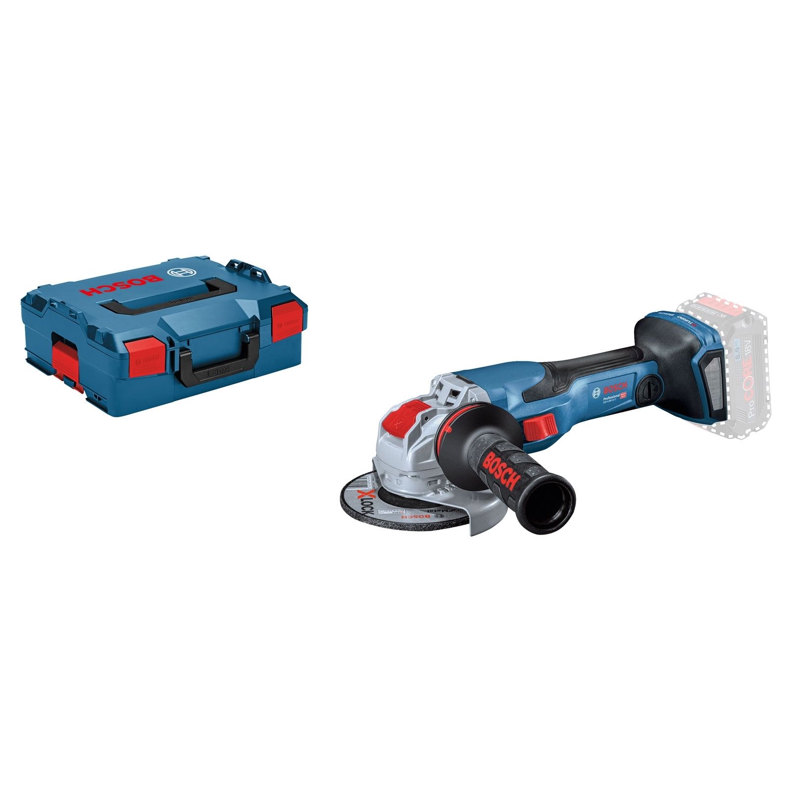Bosch Akku-Winkelschleifer BITURBO GWX 18V-15 C Ø 125 mm mit X-LOCK Solo inkl. Zubehör-Set in L-Boxx - 06019H6400