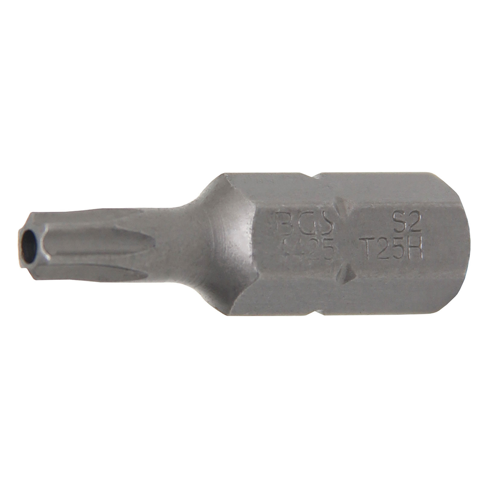 BGS Bit Länge 30 mm Antrieb Außensechskant 8 mm (5/16") T-Profil (für Torx) mit Bohrung T25 - 4425