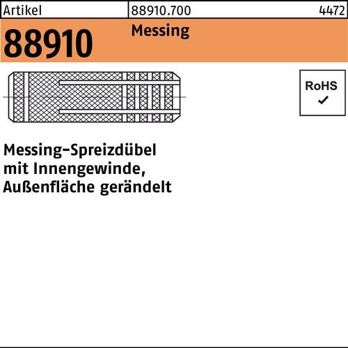Spreizdübel R 88910 IG M4/5x 16 Messing gerändelt 100 Stück