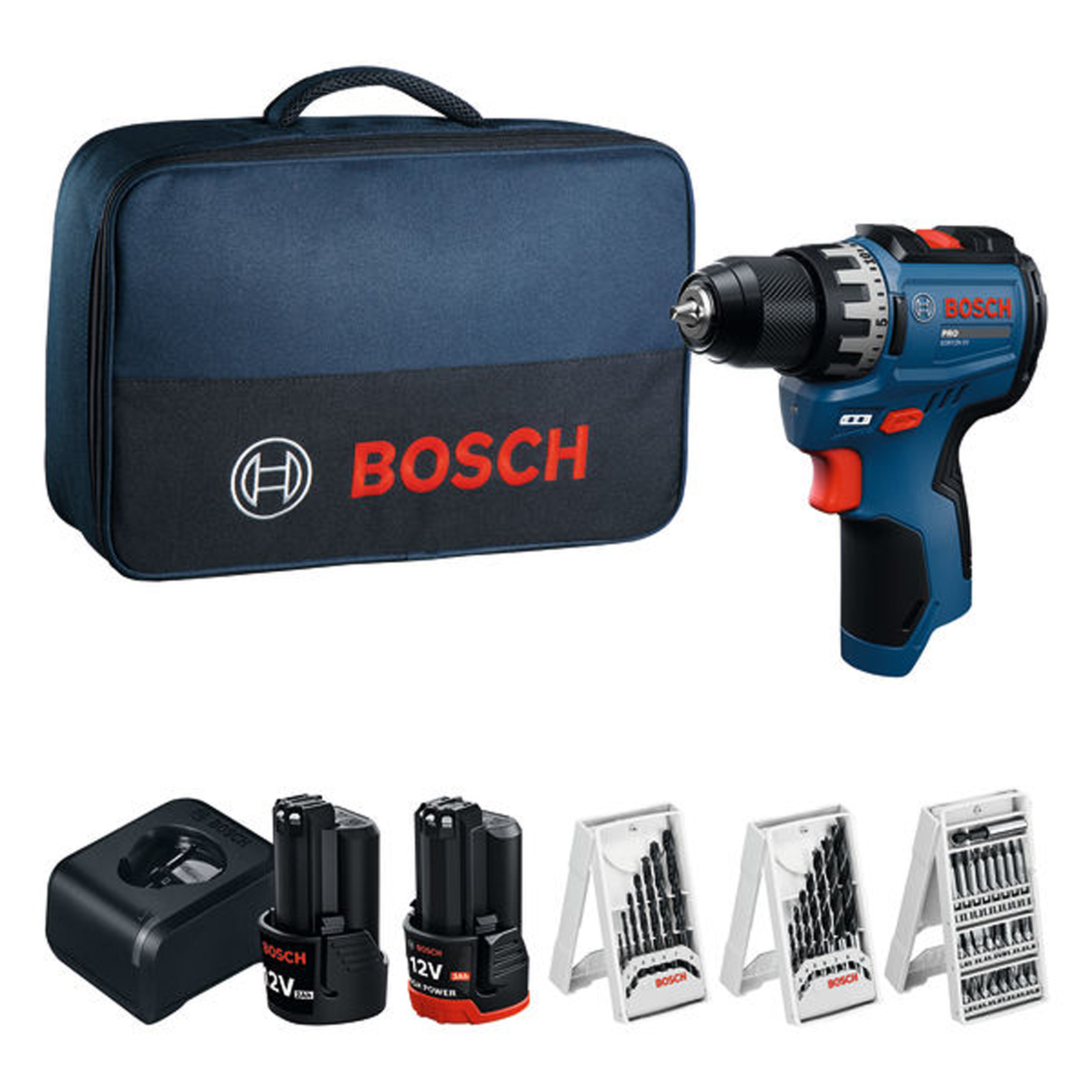 Bosch Akku-Bohrschrauber GSR12V-31 / 1x Akku GBA 12V 3.0Ah / 1x Akku GBA 12V 2.0Ah in Werkzeugtasche - 06019S6005