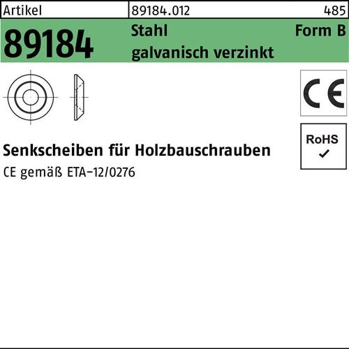 Senkscheibe R 89184 B 10 Stahl galv.verz. 50 Stück
