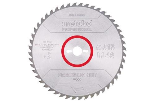 Kreissägeblatt precision cut wood professional D315xB2,8xg30mm 48Z. WZ 15Gr.