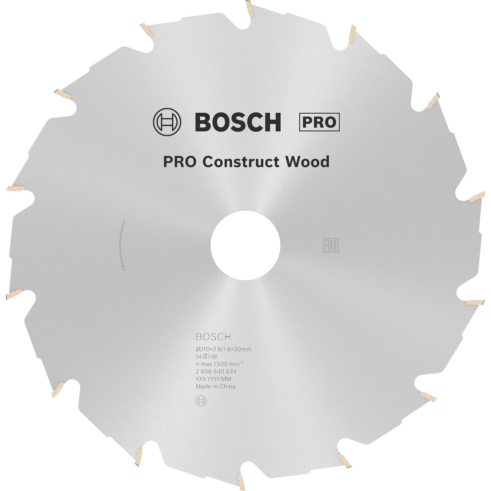 Bosch PRO Construct Wood Kreissägeblatt 210 x 2,8 x 30 mm - 2608640634