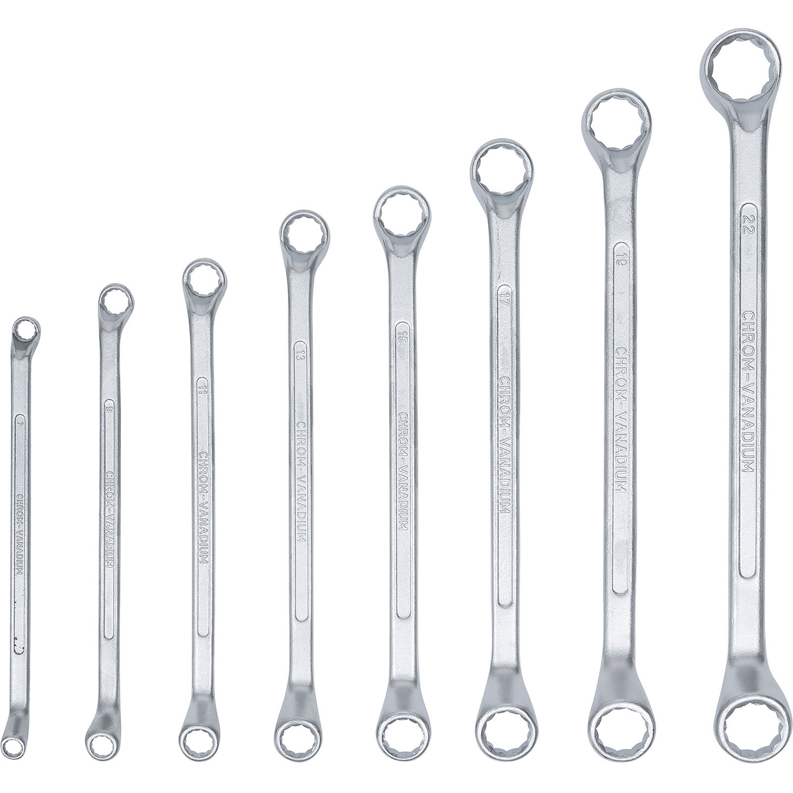 BGS Doppel-Ringschlüssel-Satz gekröpft SW 6 x 7 - 20 x 22 mm 8tlg. - 1213