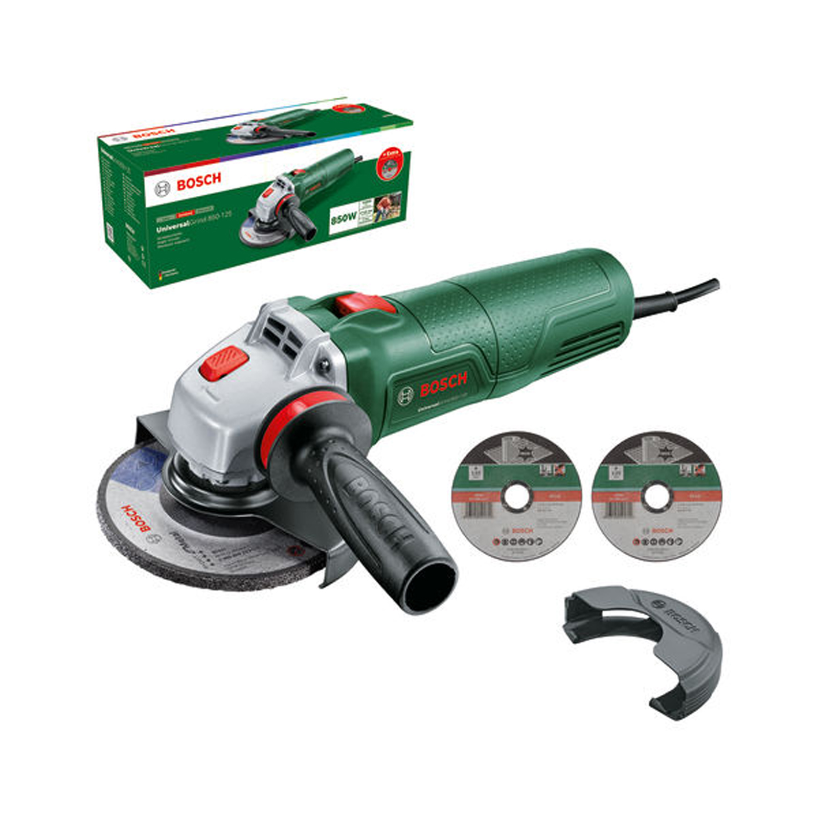 Bosch Winkelschleifer UniversalGrind 850-125 + 3 Scheiben