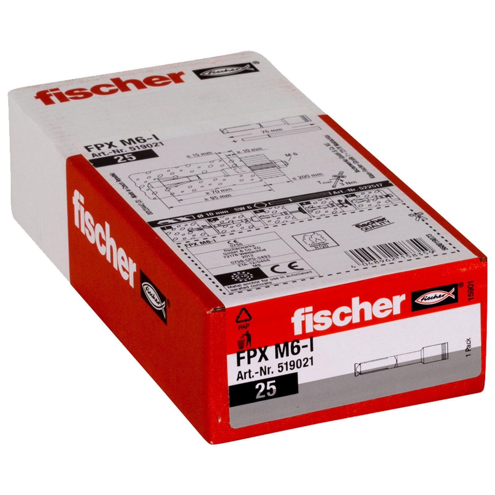 Fischer 25x Porenbetonanker FPX M12 I - 519024