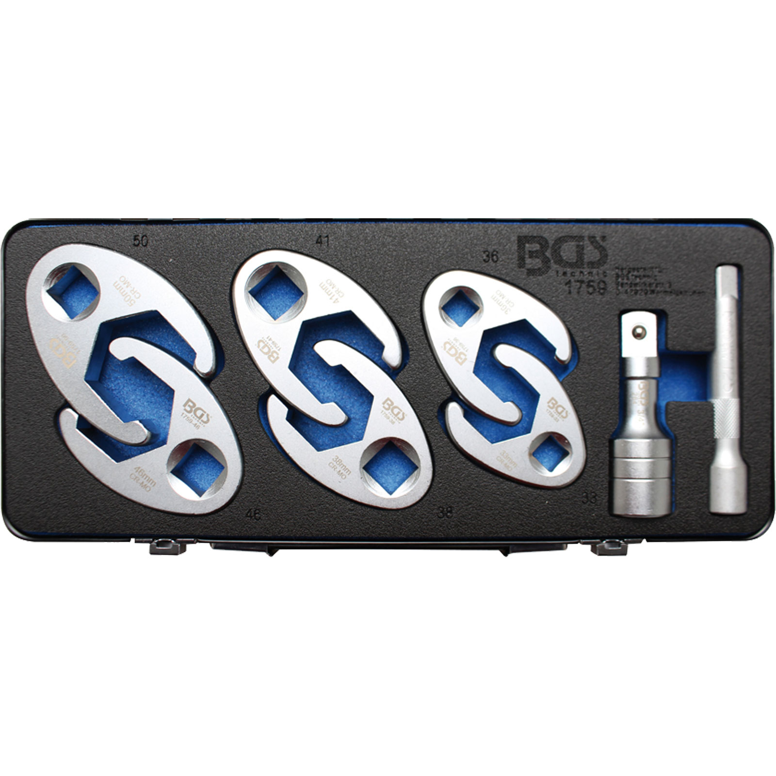 BGS Hahnenfußschlüssel-Satz Antrieb Innenvierkant 12,5 mm (1/2") / 20 mm (3/4") 8tlg. - 1759