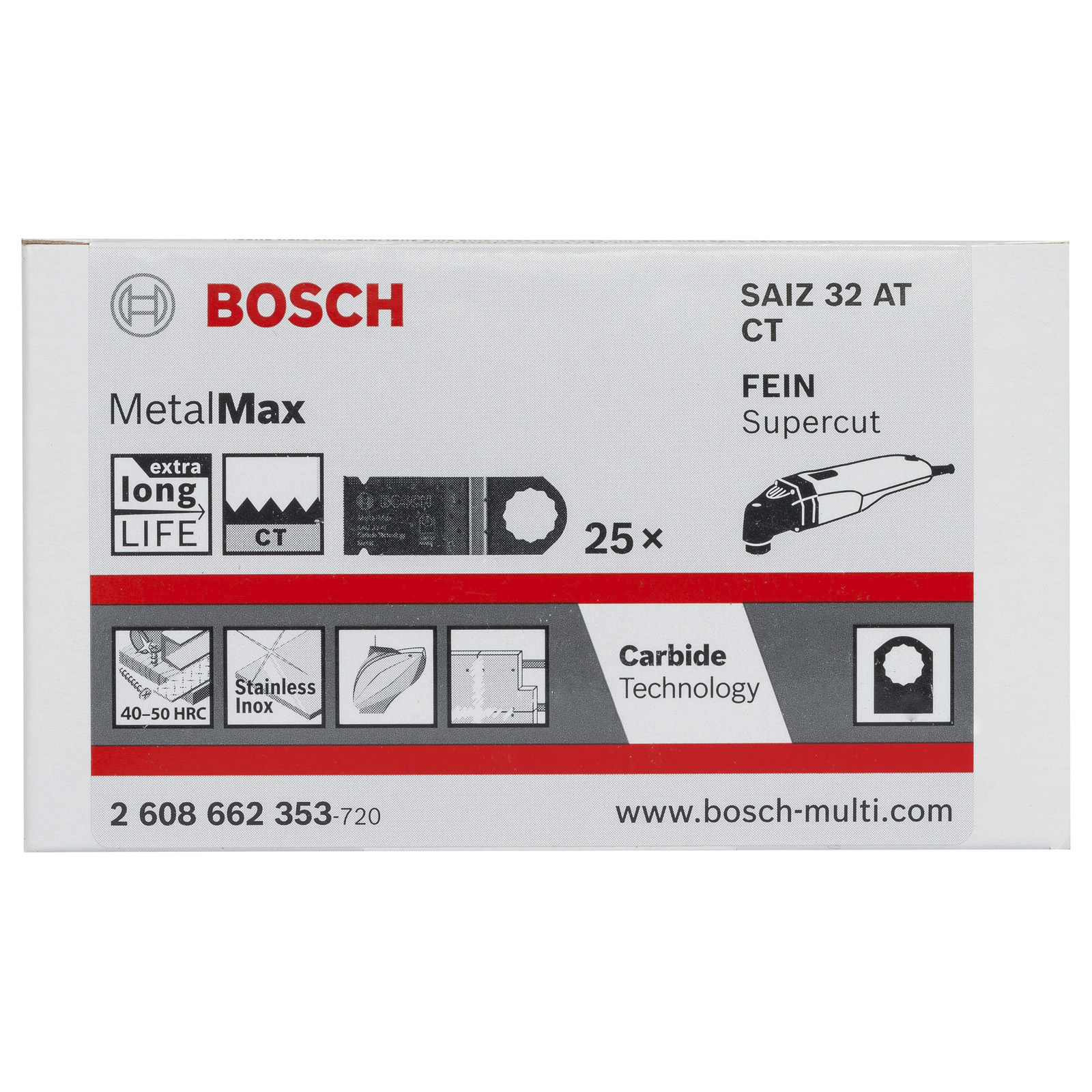 Bosch 1x Carbide Tauchsägeblatt SAIZ 32 AT Metal 40 x 32 mm - 2608662353