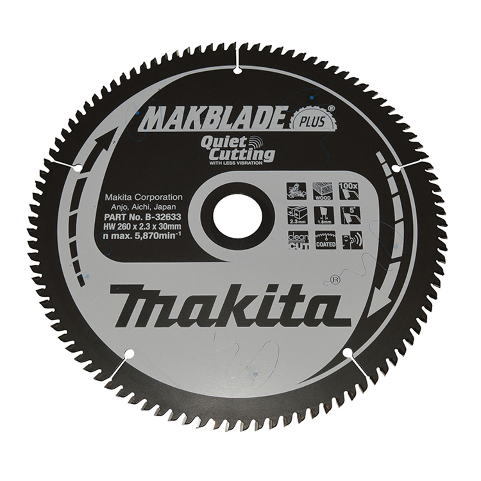 Makita MAKBLADE+ Sägeblatt 260x30x100Z - B-32633