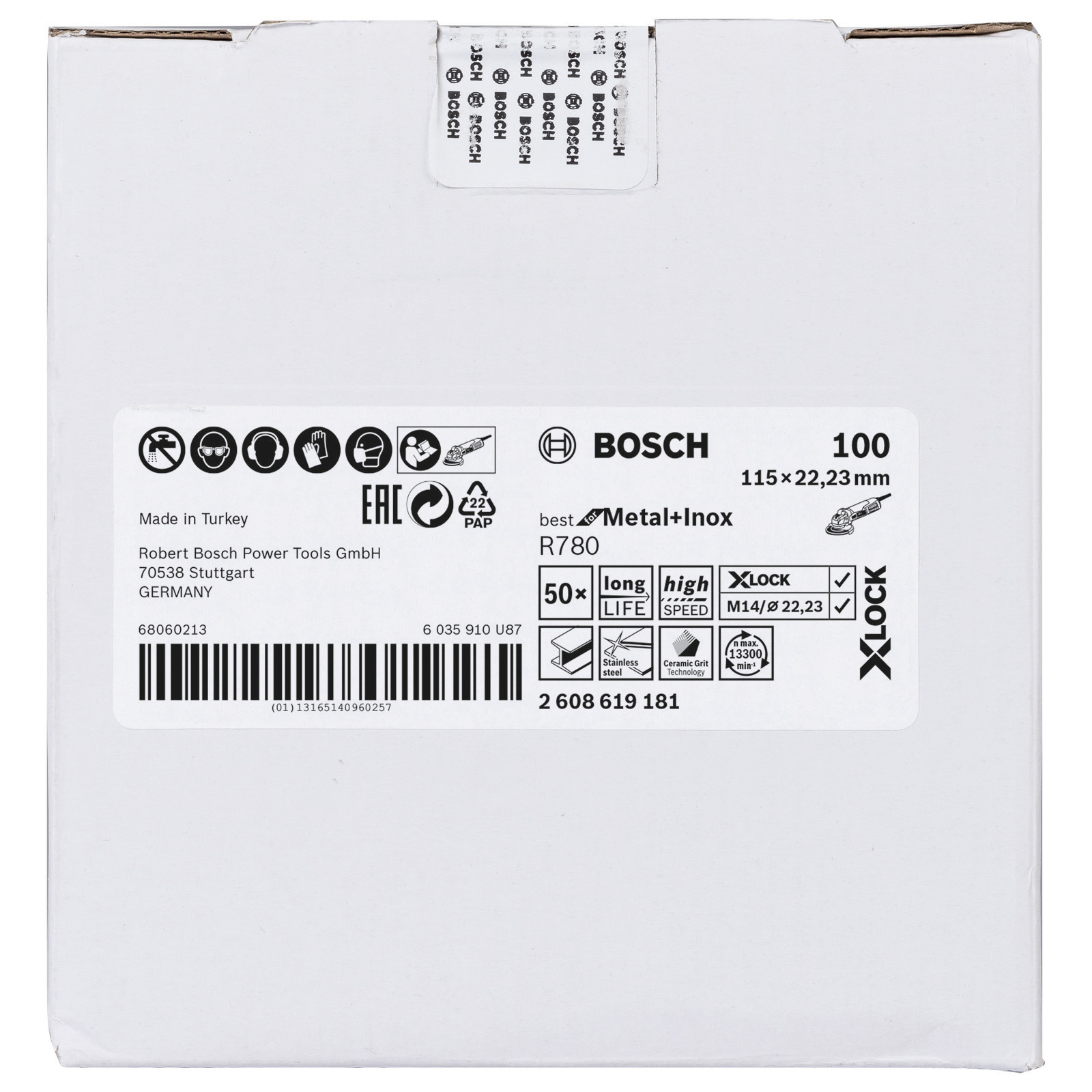 Bosch 50x X-LOCK Fiberschleifscheibe R780 Best for Metal + Inox 115 mm K 100 - 2608619181