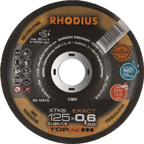 RHODIUS Trennscheibe XTK6 EXACT Ø 115 x 0,6 mm INOX 22,23 mm - 210828