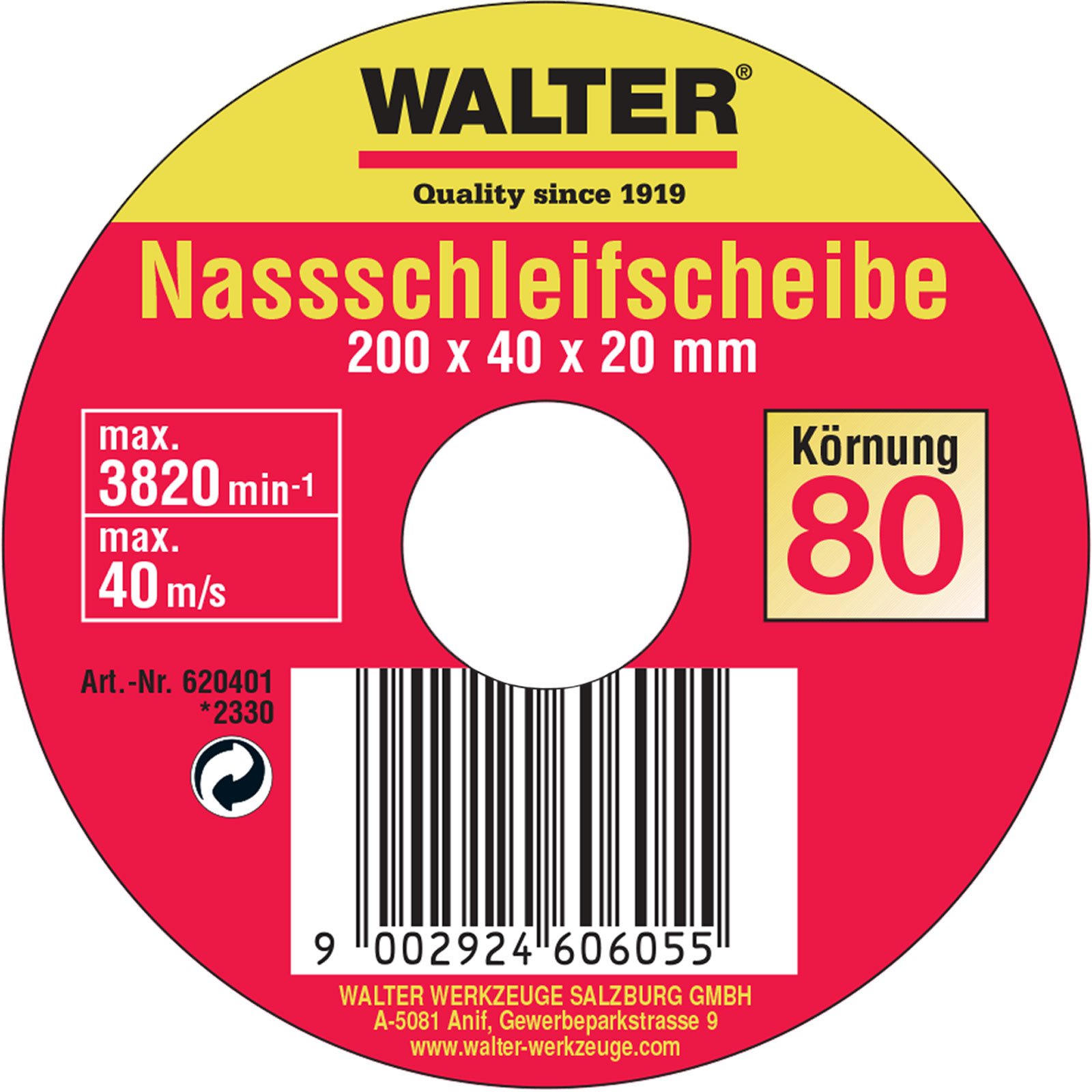 Walter Nassschleifscheibe - 620401