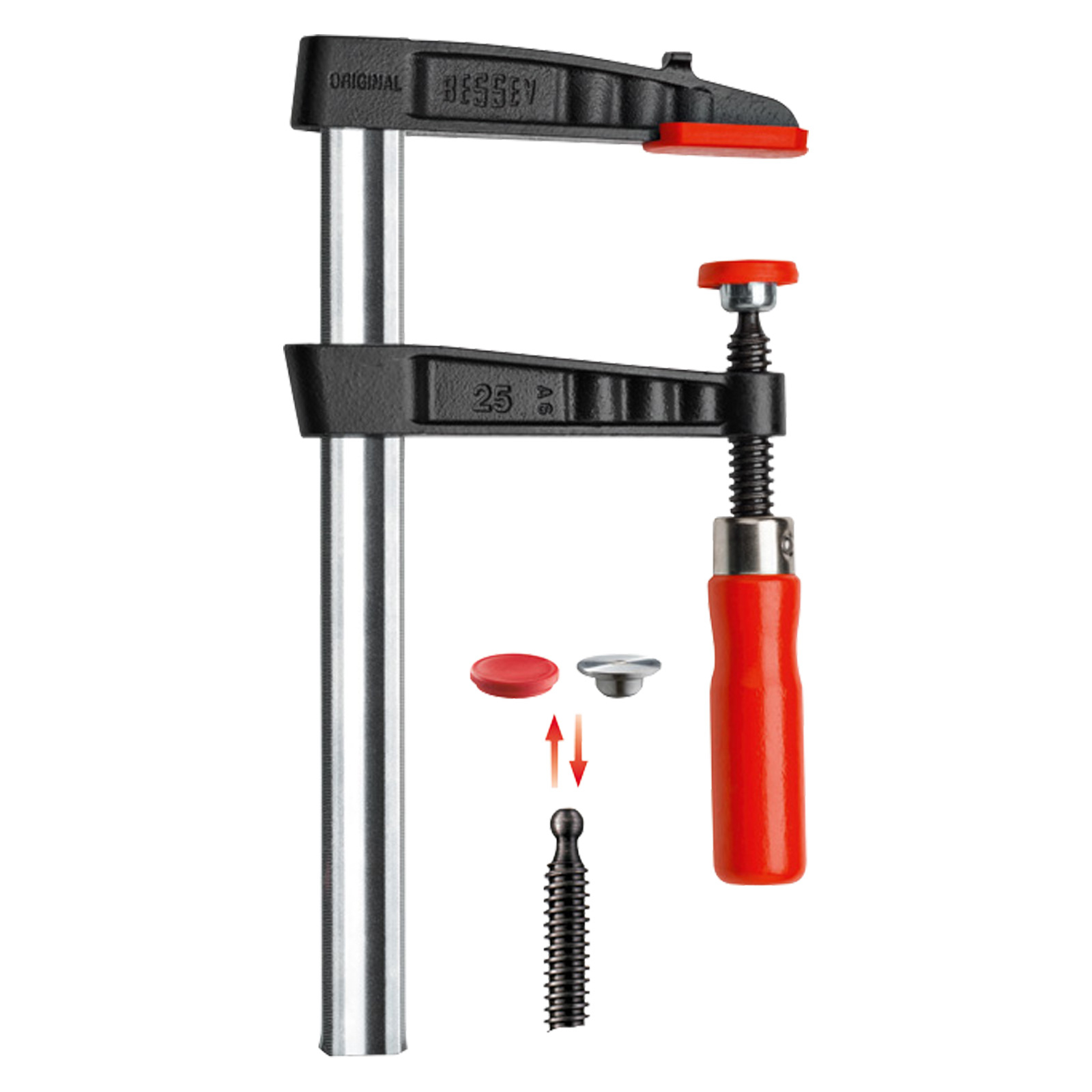 Bessey Temperguss-Schraubzwinge TG mit bewährtem Holzgriff