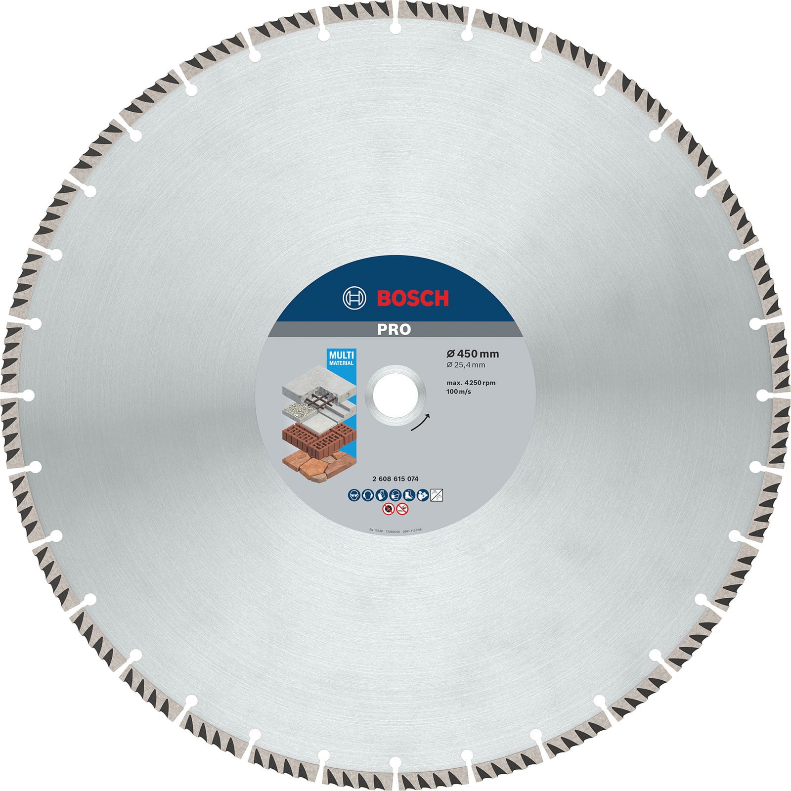 Bosch PRO Multi Material Diamanttrennscheibe 450 x 25,4 mm - 2608615074