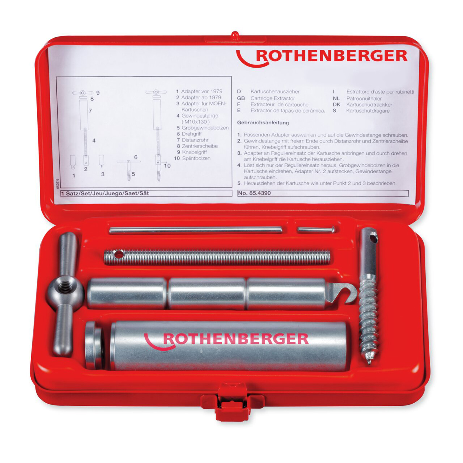 ROTHENBERGER Kartuschenauszieher-Set 9-teilig - 854390