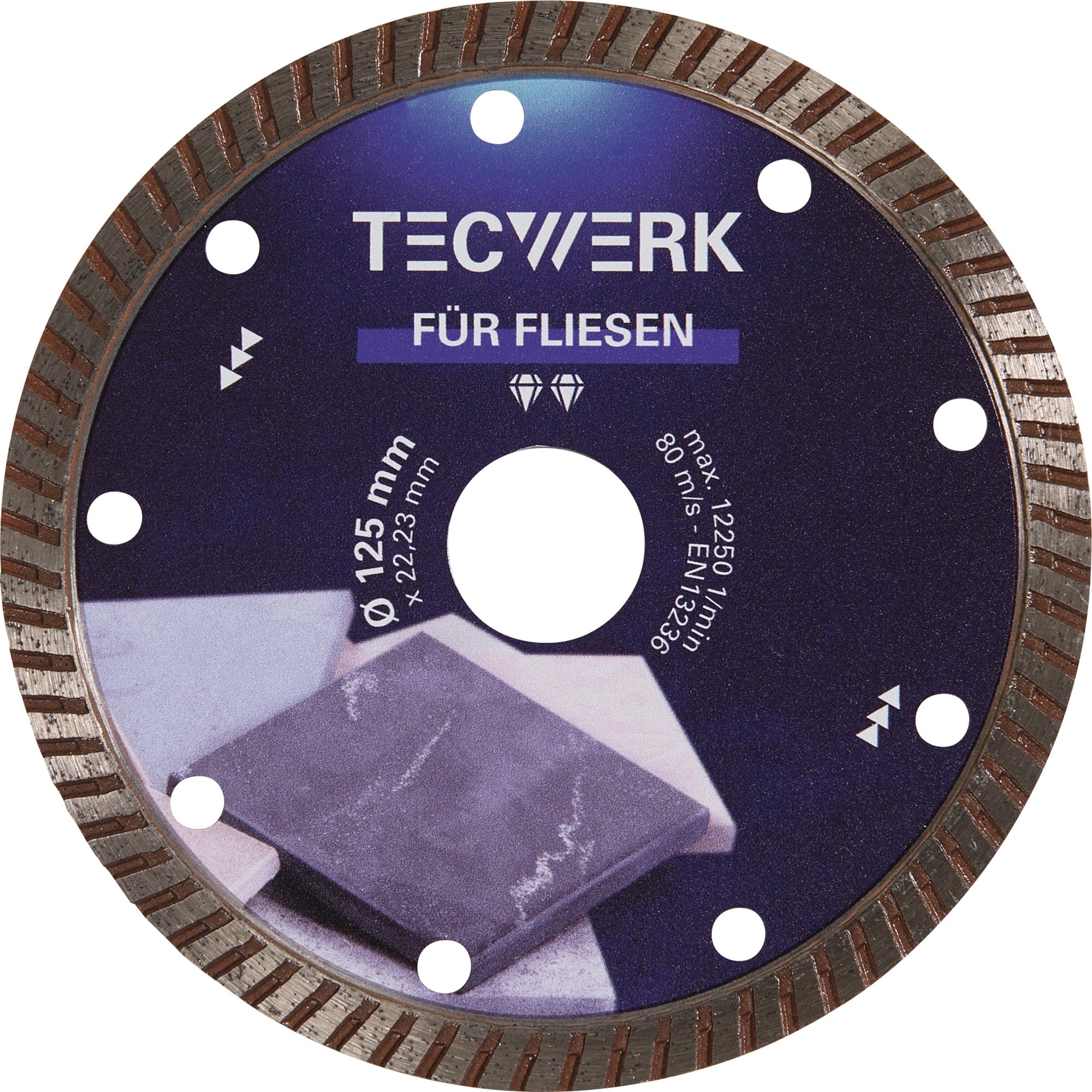 Diamanttrennscheibe FLIESEN PRO T D.115mm Bohr.22,23mm Seg.H.7mm Seg.S.1,6mm TW