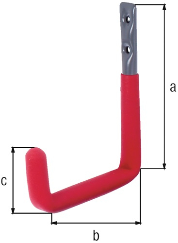 GAH Alberts Wandhaken U-Form Rotgummi 153 mm Stahl roh verzinkt 18 mm - 802189