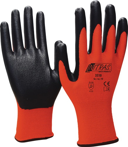 Nitras Handschuhe Nitril rot / schwarz Foam Gr. 11 - 3510-11