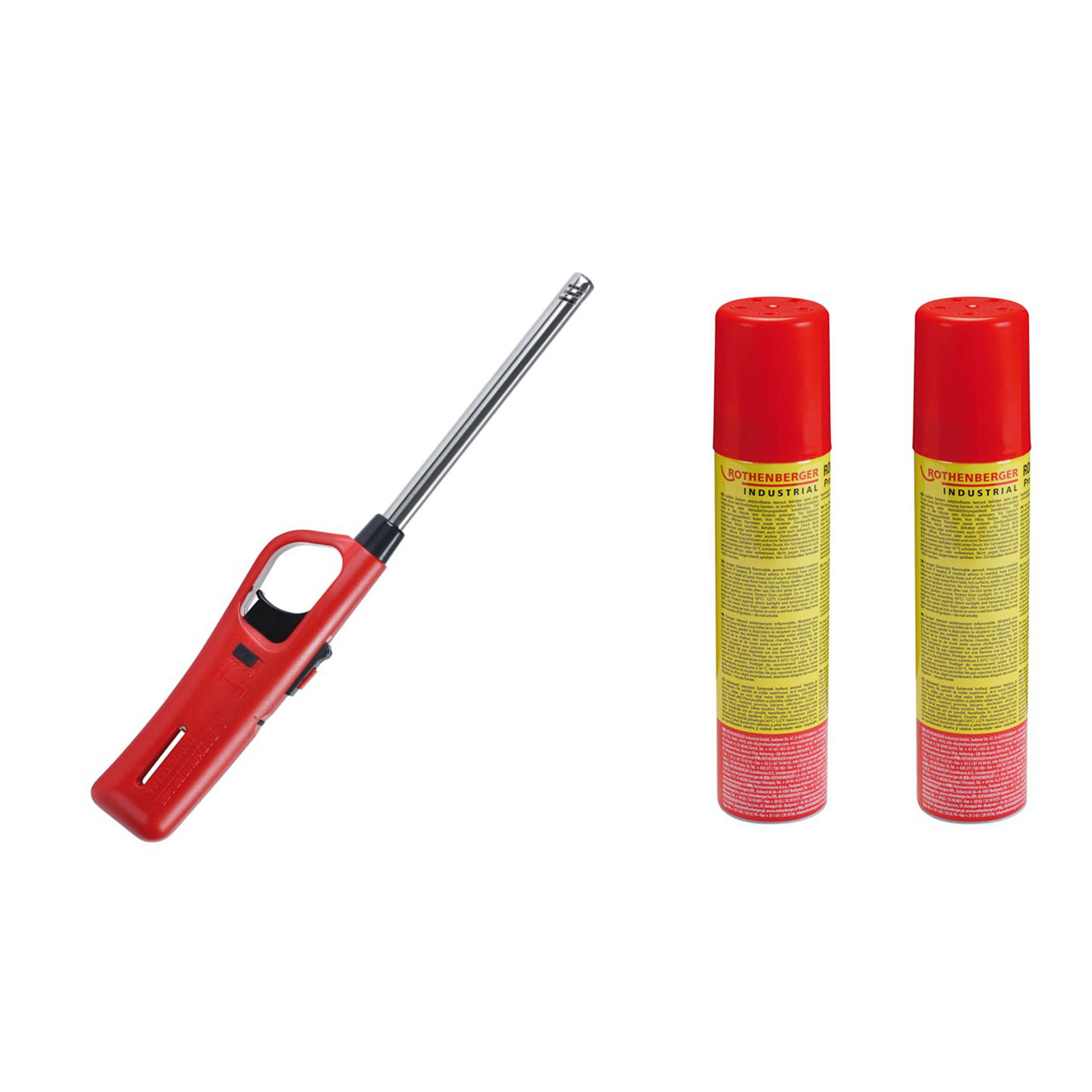 ROTHENBERGER Industrial Gasanzünder Standard inkl. 2X Nachfüllgas 100 ml - 035990E