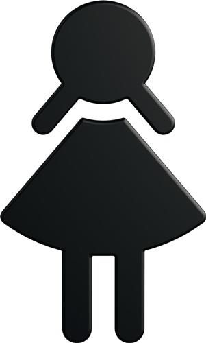 HEWI Symbol Frau 801.91B020 PA Farb-Nr.90 B.87mm H.150mm S.3mm - 801.91B020 90