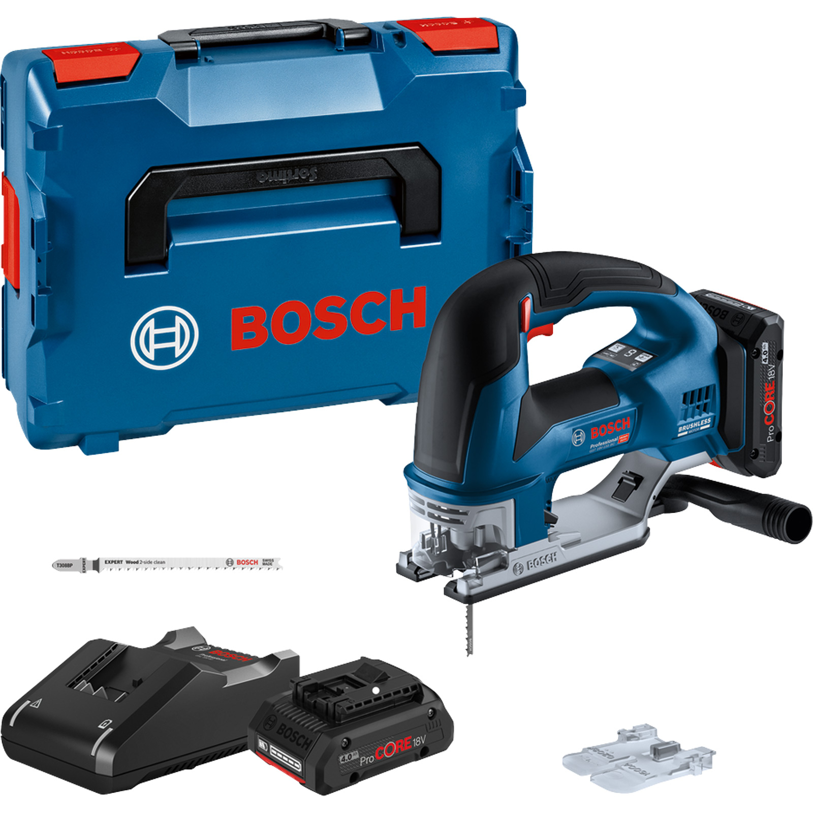 Bosch Akku-Stichsäge GST 18V-155 BC 2x 4,0 Ah ProCORE18V Akku + Ladegerät in L-Boxx - 06015B1002