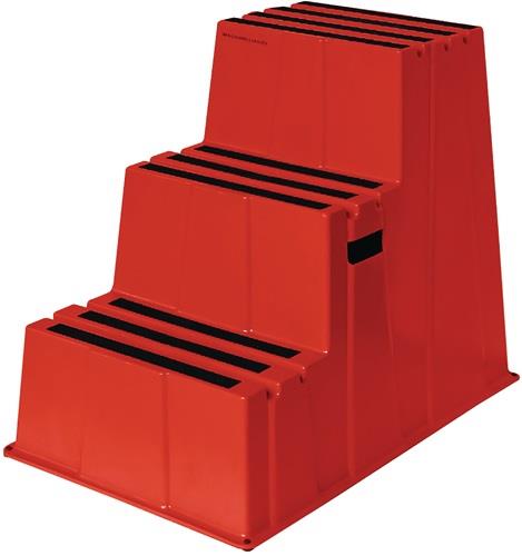 Schwerlasttritt Stufen 3 Plattform-H.730mm Ku.rot - 6800-4