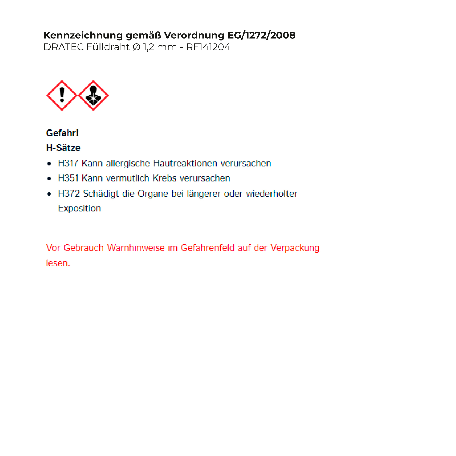 DRATEC Fülldraht Ø 1,2 mm - RF141204