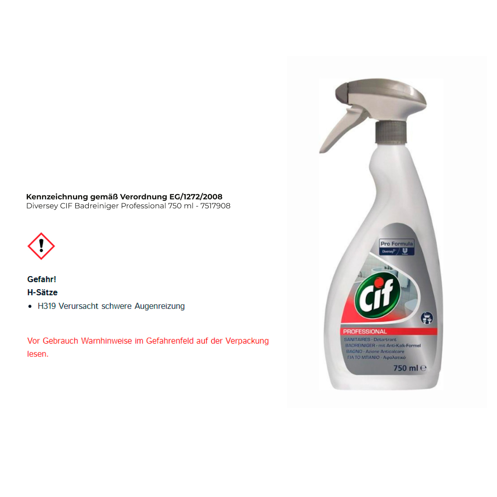 Diversey CIF Badreiniger Professional 750 ml - 7517908