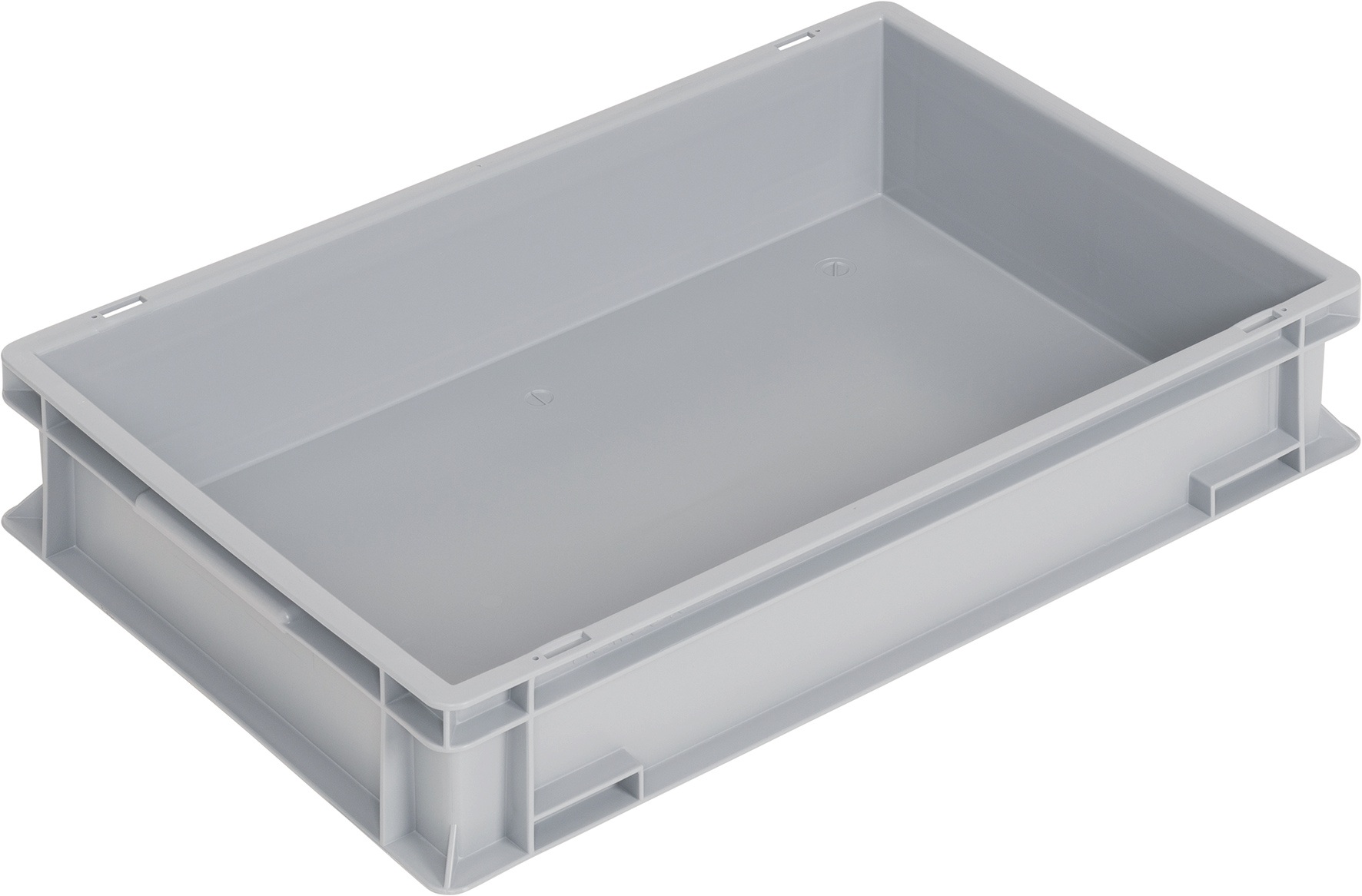 Transportbehälter L600xB400xH120mm grau PP Muschelgr.Seitenwände geschl.TECWERK