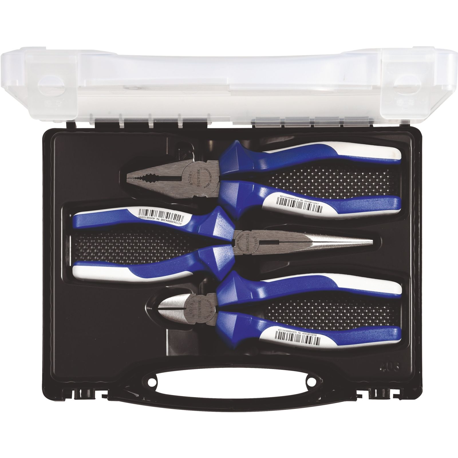 Zangensatz Inh.3-tlg.verchr.Ku.-Koffer TECWERK